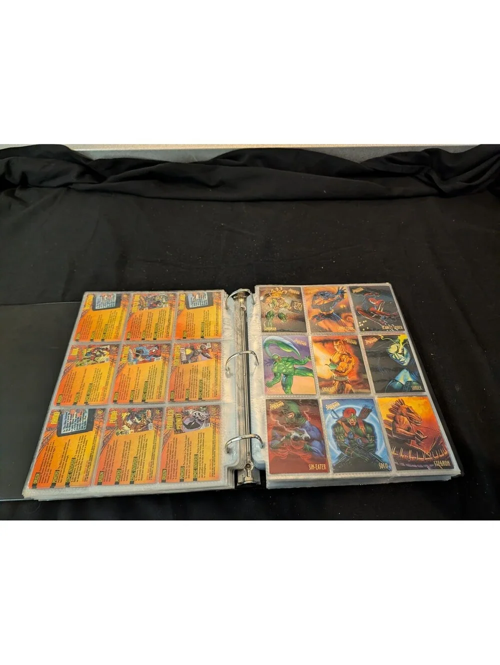 Vintage 1990s Marvel Spider-Man Trading Cards Collection in Binder - Full Series